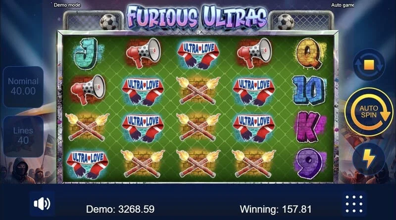 Furious Ultras – pääpelin näyttö katsomoineen